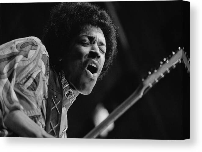 Rock Music Canvas Print featuring the photograph Jimi Hendrix by Evening Standard