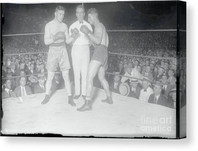 People Canvas Print featuring the photograph Jimmy Goodrich In The Boxing Ring by Bettmann