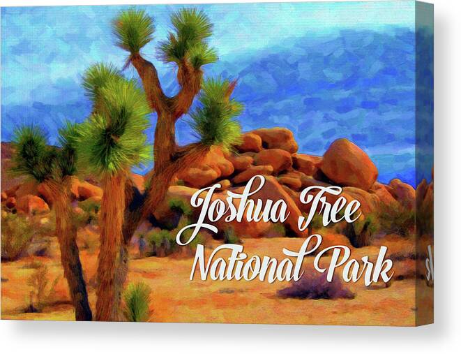 Joshua Tree Canvas Print featuring the digital art Joshua Tree National Park by Chuck Mountain