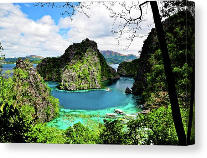 Tranquility Canvas Print featuring the photograph Kayangan Bay by Emilio Maranon Iii, Philippines