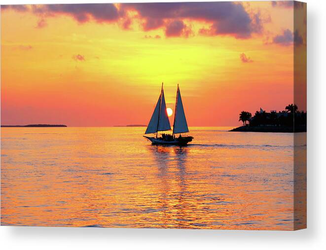 Sea Canvas Print featuring the photograph Key West Sunset by Iryna Goodall