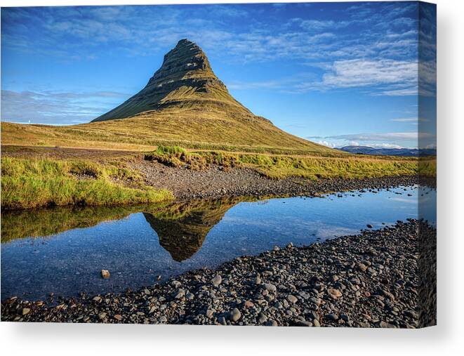 David Letts Canvas Print featuring the photograph Kirkjufell Mountain by David Letts