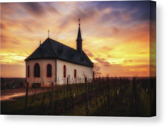 Worms Canvas Print featuring the photograph Klausenbergkapelle by Marc Braner