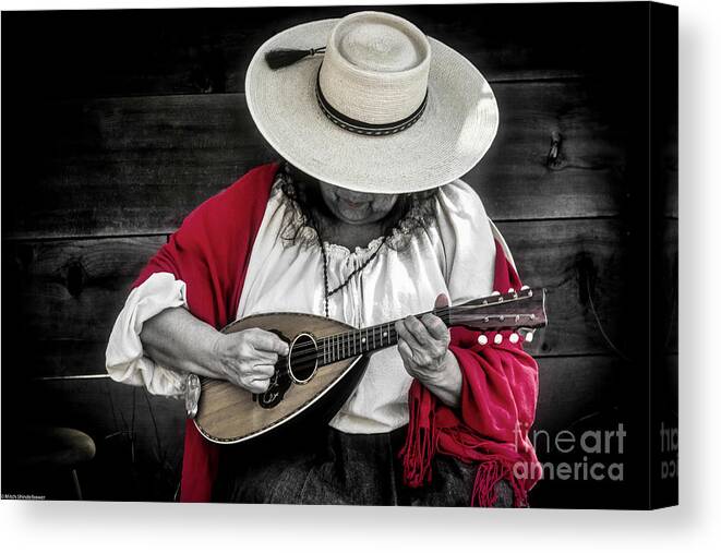 Lady And Mandolin Canvas Print featuring the photograph Lady And Mandolin by Mitch Shindelbower