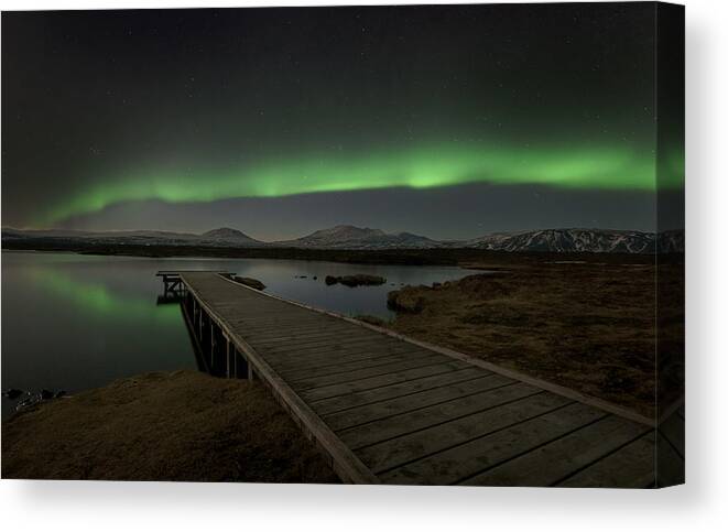Lights Canvas Print featuring the photograph Lady Green by Kristvin Gudmundsson