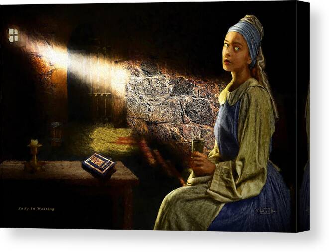 Dungeon Canvas Print featuring the digital art Lady In Waiting by Mark Allen
