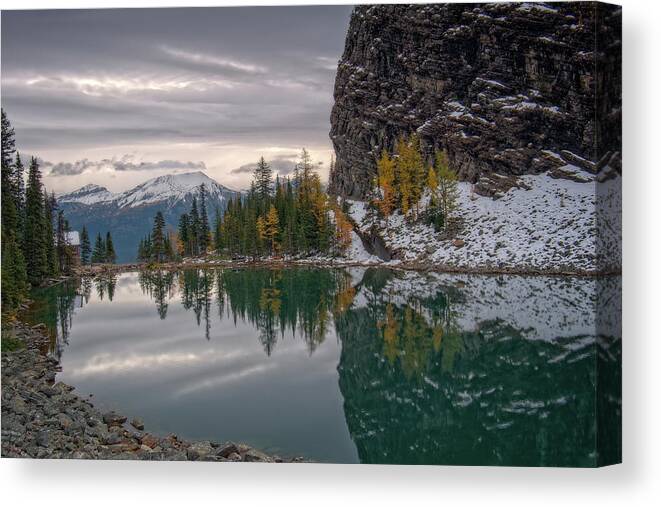 Canada Canvas Print featuring the photograph Lake Agnes Teahouse by Catherine Reading