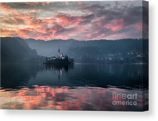 Scenics Canvas Print featuring the photograph Lake Bled - Slovenia by Daniellsfotos