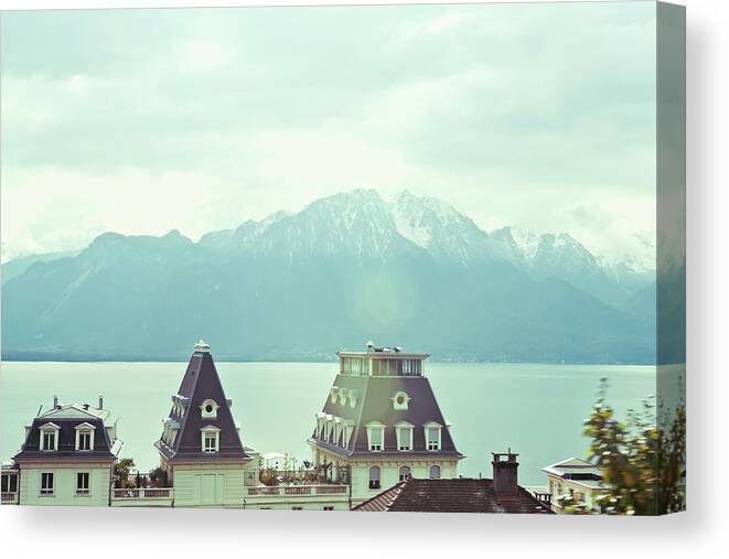 Scenics Canvas Print featuring the photograph Lake Geneva, Lausanne, Switzerland by Chrispecoraro