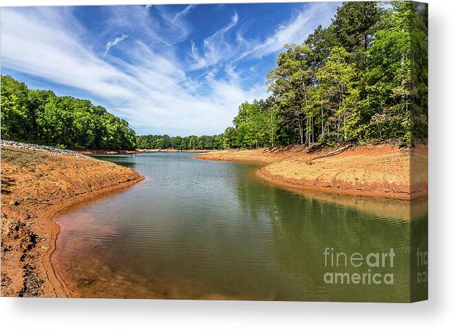 Lake-hartwell Canvas Print featuring the photograph Drought-stricken Lake Hartwell #2 by Bernd Laeschke