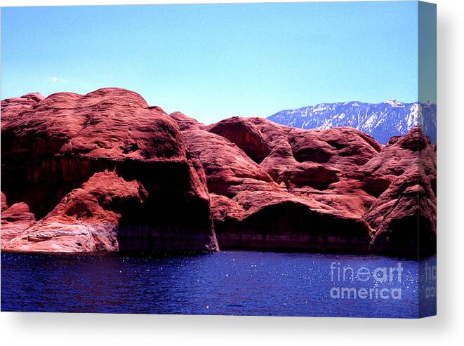 Navajo Mountain Canvas Print featuring the photograph Lake Powell and Navajo Mountain by Thomas R Fletcher