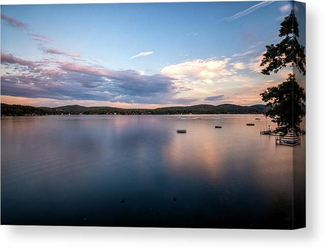 Spofford Lake New Hampshire Canvas Print featuring the photograph Lake Sunset by Tom Singleton