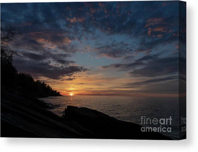Lake Superior Canvas Print featuring the photograph Lake Superior Sunset by Jim West