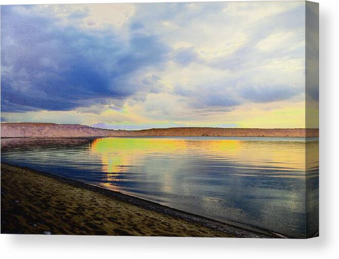 Lake Superior Sunset Canvas Print featuring the photograph Lake Superior Sunset by Tom Kelly