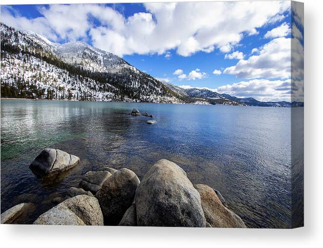 Lake Tahoe Water Canvas Print featuring the photograph Lake Tahoe 1 by Rocco Silvestri
