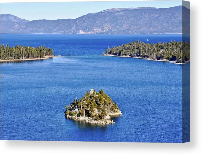 Scenics Canvas Print featuring the photograph Lake Tahoe, Emerald Bay - Fanette Island by Www.35mmnegative.com