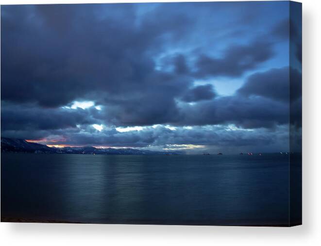 Lake Tahoe Sunset Canvas Print featuring the photograph Lake Tahoe Sunset by Rocco Silvestri