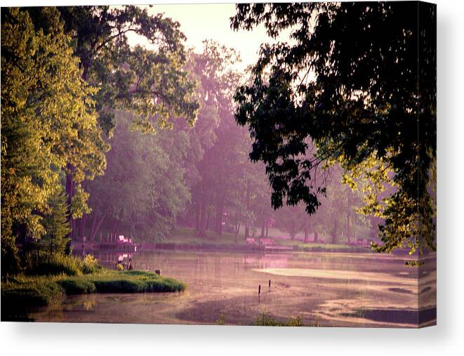 Lakeside Canvas Print featuring the photograph Lakeside Dawn by Barry Jones