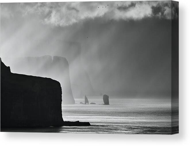 Cliff Canvas Print featuring the photograph Layers by Gerd Moors