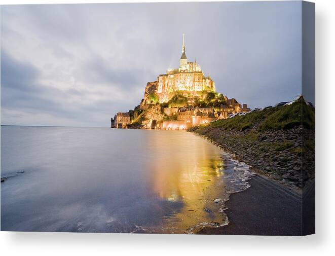 Mont Saint-michel Canvas Print featuring the photograph Le Mont Saint Michel, Normandy, France by John Harper