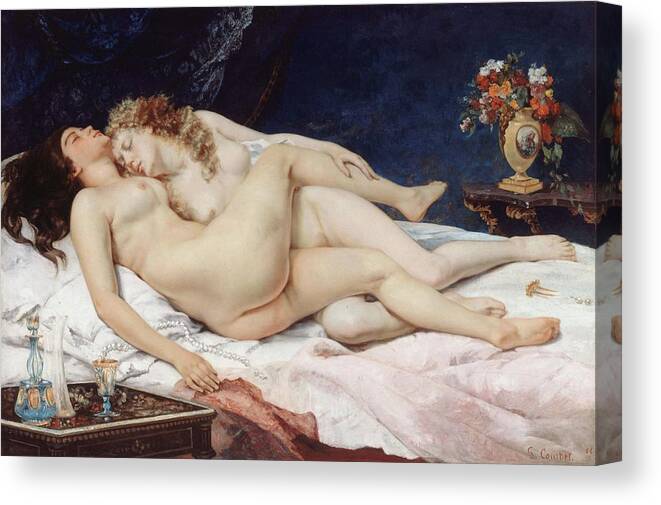 Art Canvas Print featuring the painting Le Sommeil by Gustave Courbet