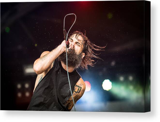 Performance Canvas Print featuring the photograph Letlive @gmm 2014 by Stijn V.