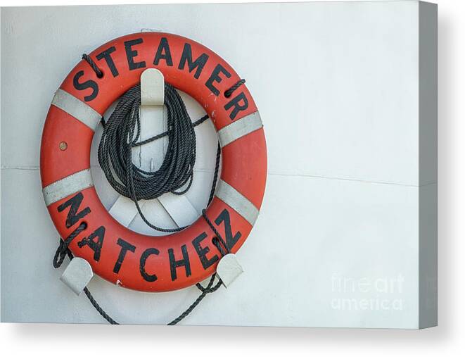 Steamer Canvas Print featuring the photograph Life buoy on a ship by Patricia Hofmeester