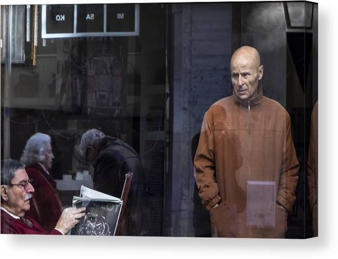 Urban Canvas Print featuring the photograph Life Through The Window by Pablo Abreu