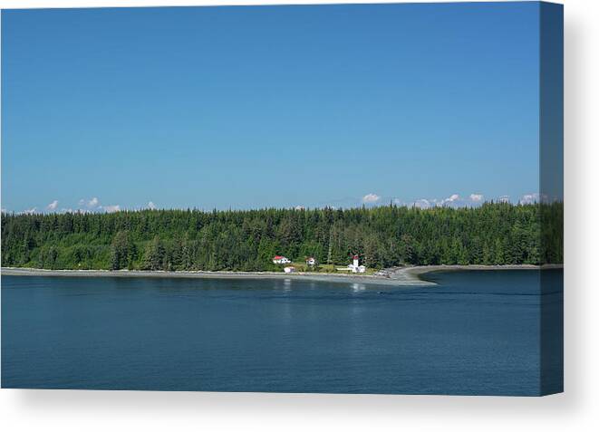 Alert Bay Canvas Print featuring the photograph Little British Columbia Lighthouse by Douglas Wielfaert