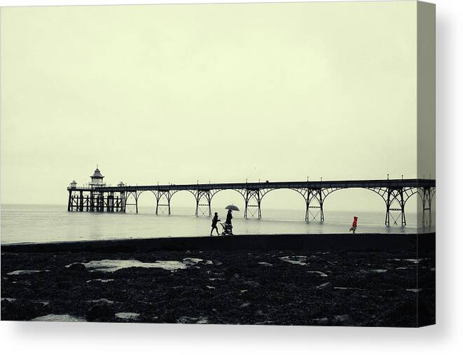 Landscape Canvas Print featuring the photograph Little Girl in Red by Mark Egerton