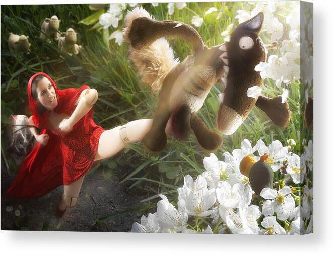 Wolf Canvas Print featuring the photograph Little Red Nutcracker by Christophe Kiciak