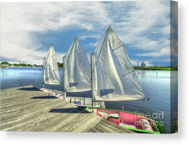 Nautical Canvas Print featuring the photograph Little Sailboats by Kathy Baccari