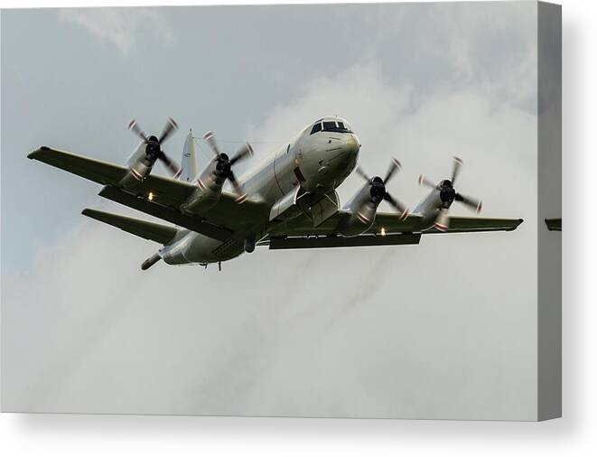 2019 Canvas Print featuring the photograph Lockheed P-3C Orion bomb doors open at RAF Cosford 2019 by Scott Lyons
