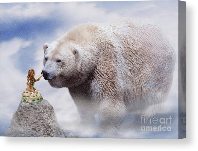 Women Canvas Print featuring the digital art Lolita and the Bear by Ed Taylor