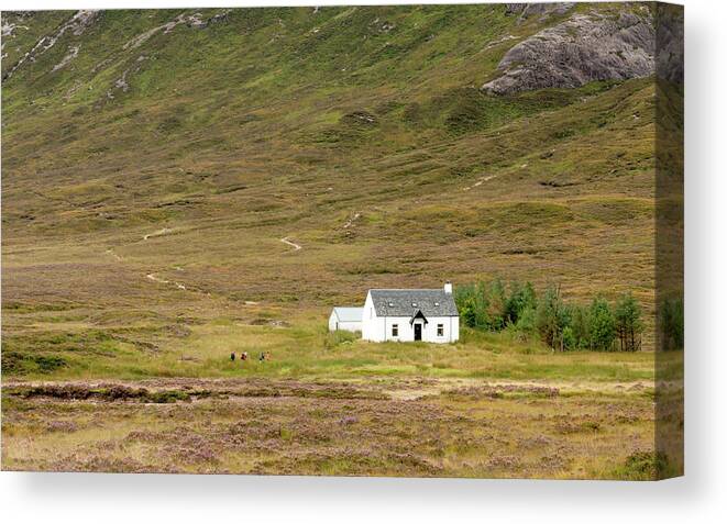 Guesthouse Canvas Print featuring the photograph Lonely House in Scotland by Michalakis Ppalis