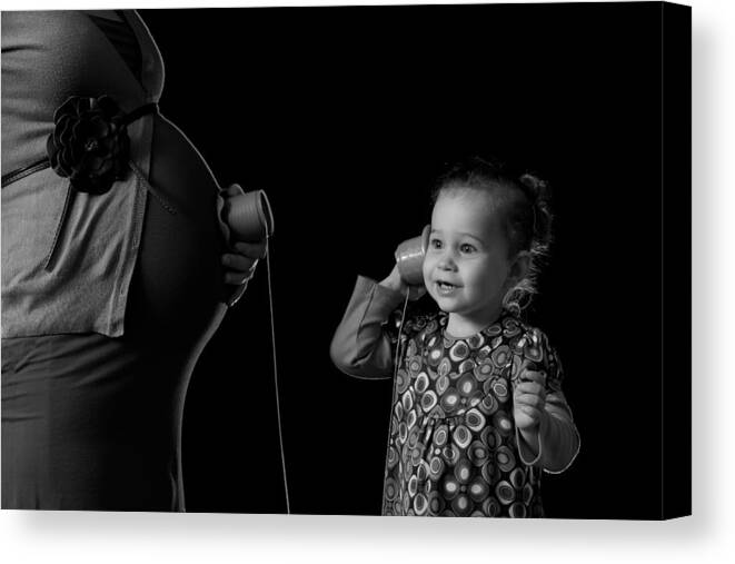Pregnant Canvas Print featuring the photograph Look Who's Talking by Bart Joosen
