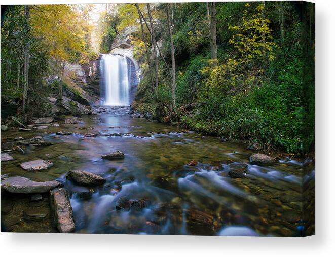 Color Canvas Print featuring the photograph Looking Glass Falls by Nunweiler Photography