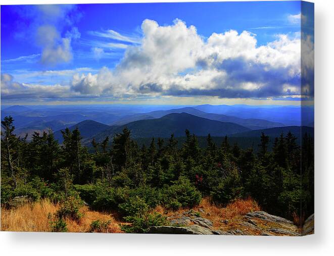 Looking Southeast From Killington Summit Canvas Print featuring the photograph Looking Southeast From Killington Summit by Raymond Salani III