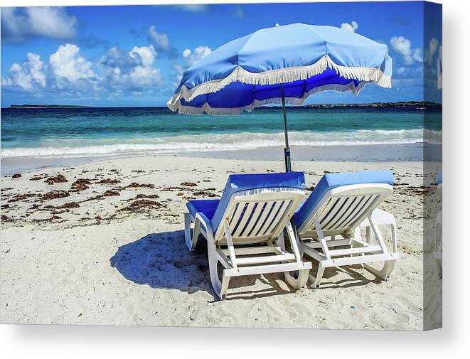 Caribbean Canvas Print featuring the photograph Lounging on Orient Beach, St. Martin by Dawn Richards