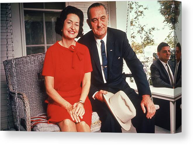 Lady Bird Canvas Print featuring the photograph Lyndon B. Johnson [& Wife] by John Dominis