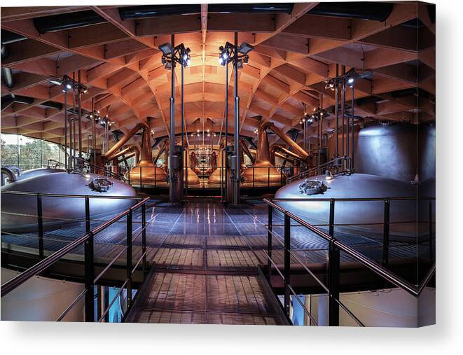 Mash Tun Canvas Print featuring the photograph Scottish Whisky Distillery by Dave Bowman