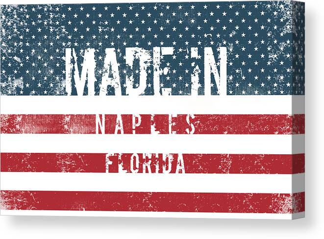 Naples Canvas Print featuring the digital art Made in Naples, Florida #Naples by TintoDesigns