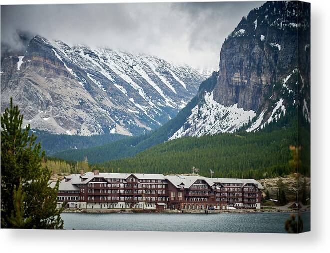 Glacier Canvas Print featuring the photograph Many Glacier Hotel by Paul Freidlund