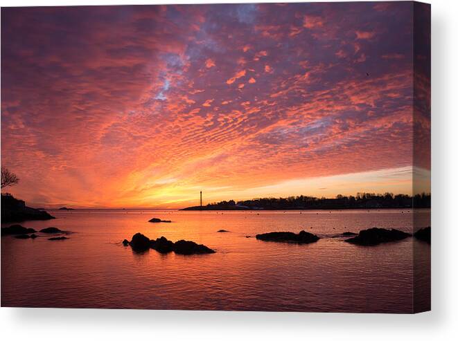Sunrise Canvas Print featuring the photograph Marblehead Sunrise by Linda Bonaccorsi