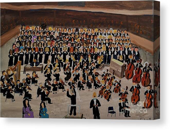 Toronto Mendelssohn Choir Canvas Print featuring the painting Messiah Magic by Jennylynd James