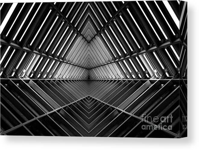 Girder Canvas Print featuring the photograph Metal Structure Similar To Spaceship by Gumpanat