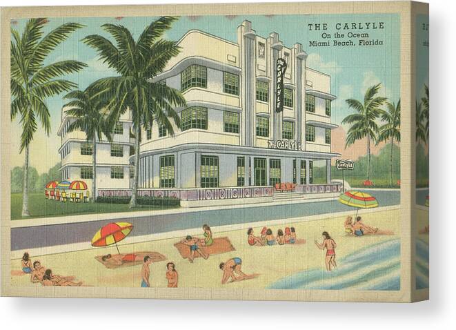 Travel Canvas Print featuring the painting Miami Beach IIi by Unknown