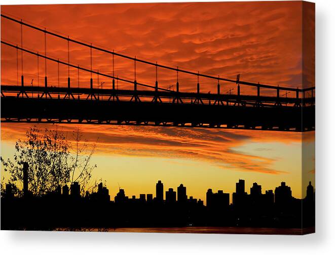 Red Canvas Print featuring the photograph Molten Sky by Cate Franklyn