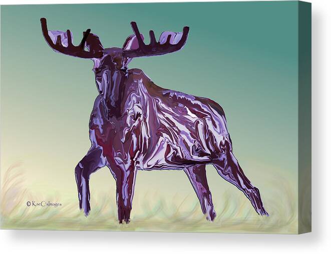 Moose Canvas Print featuring the digital art Montana Moose 2 by Kae Cheatham