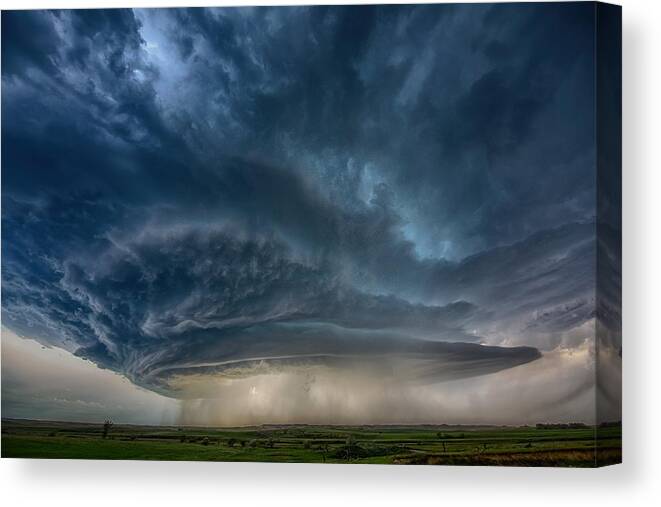 Storm Canvas Print featuring the photograph Montana Supercell by Alexander Fisher
